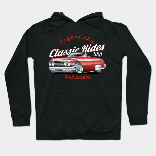 Legendary Classic Rides USA Forever Car Cartoon Hoodie by hobrath